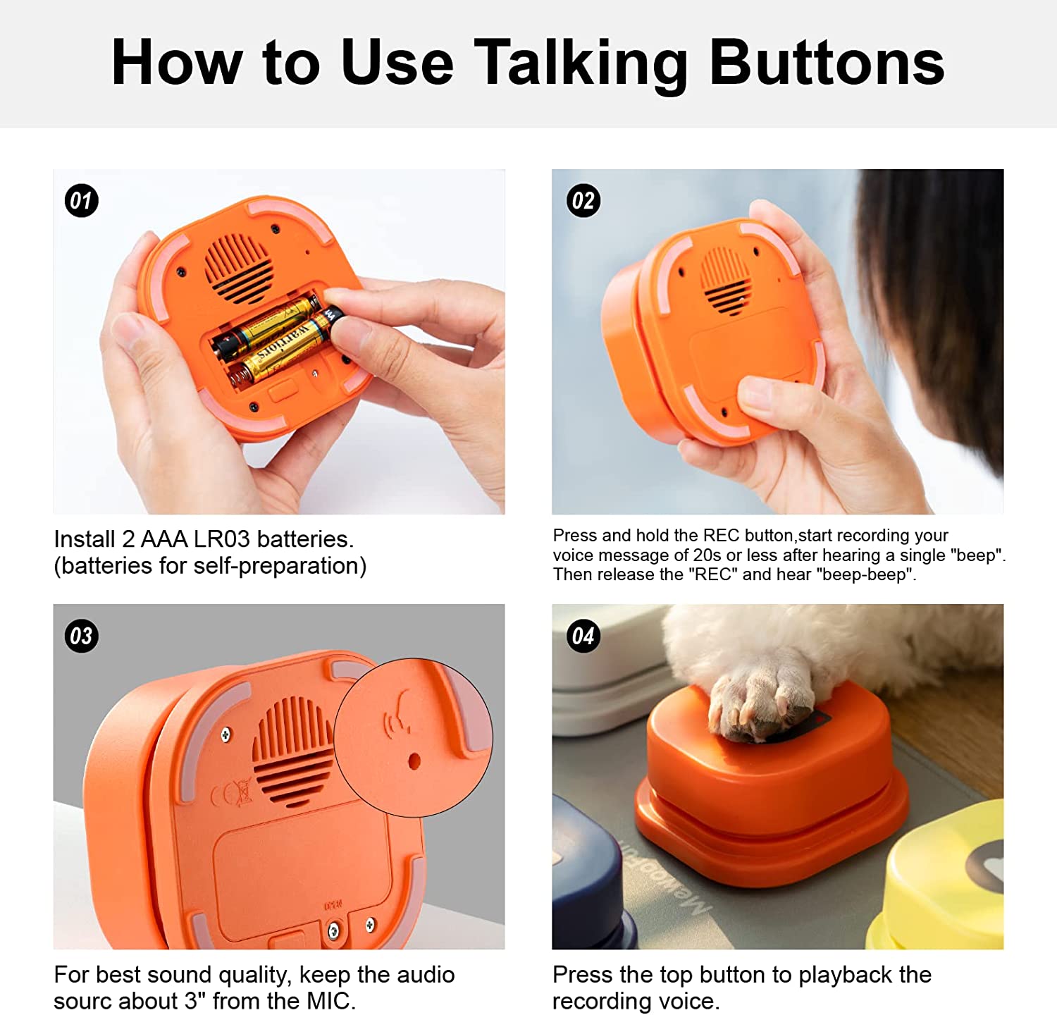 Interactive Pet Vocal Buttons for Training